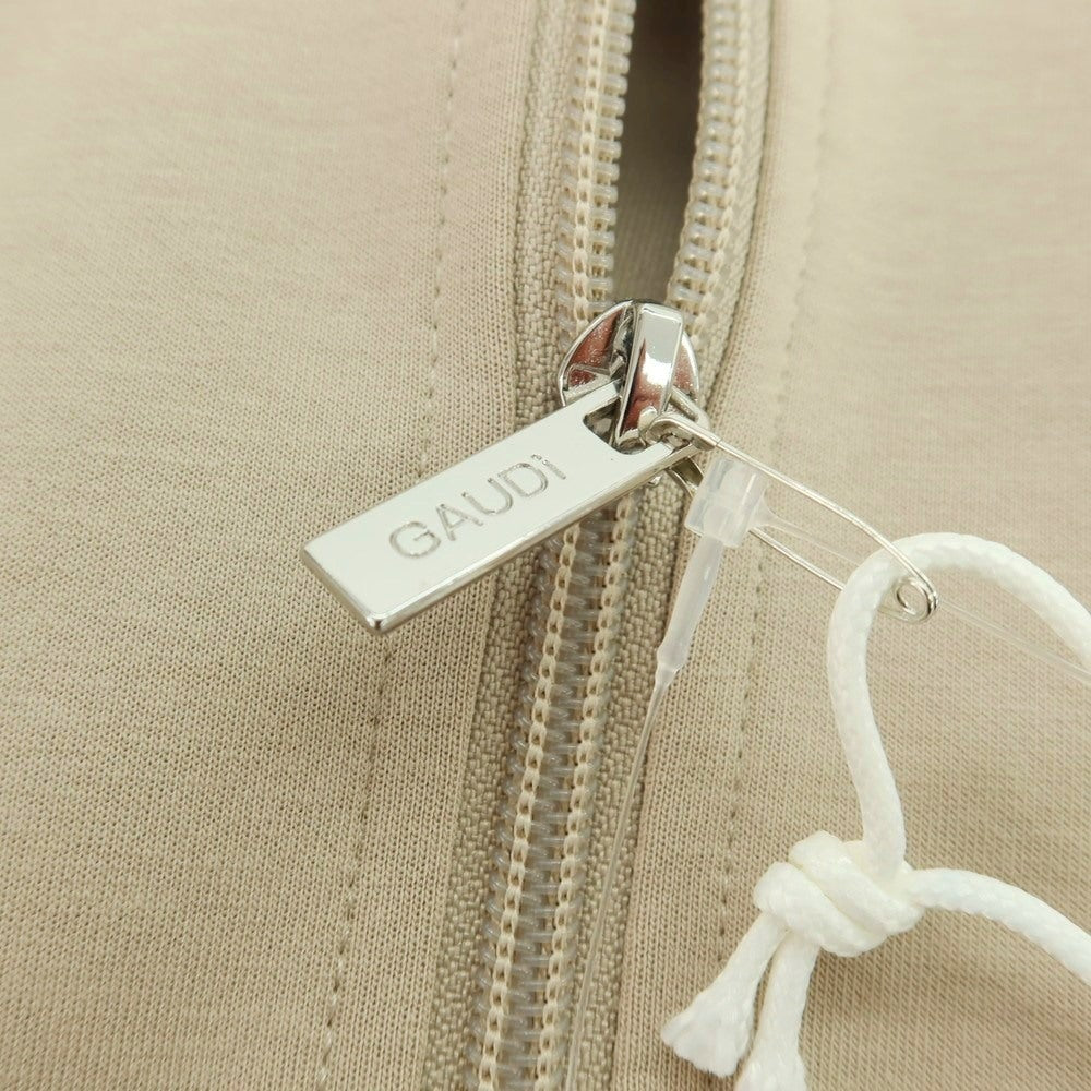 【新品】ガウディ GAUDI コットンポリエステルジャージー×ナイロン ジップアップ パーカー ベージュ【 L 】【 状態ランクN 】【 メンズ 】