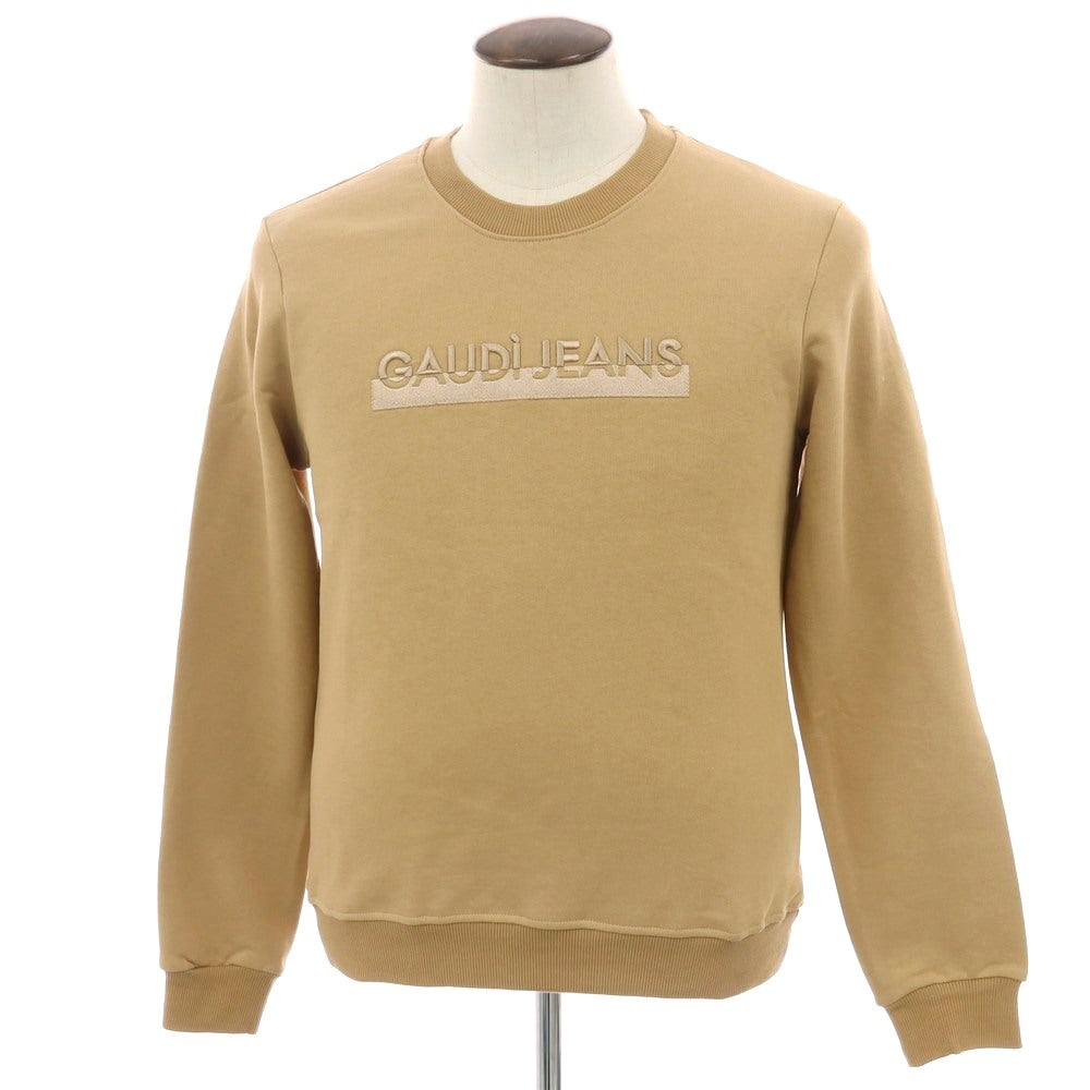 【新品】ガウディ GAUDI コットン クルーネック スウェット ブラウンベージュ【 L 】【 状態ランクN 】【 メンズ 】