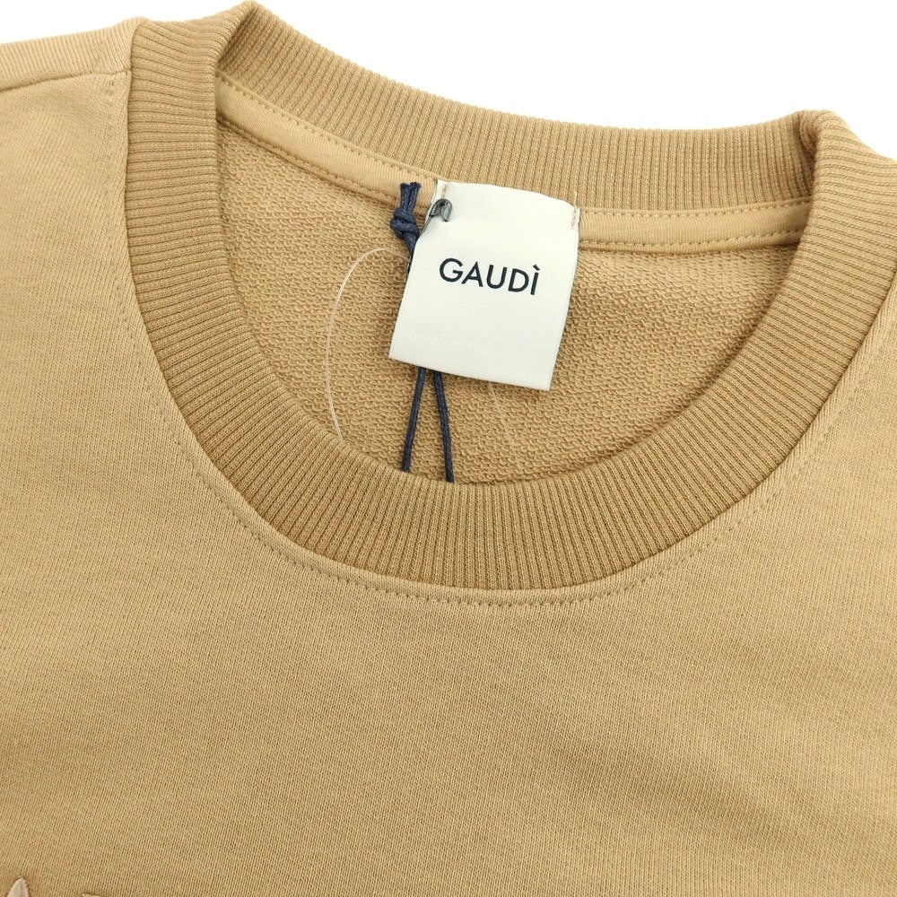 【新品】ガウディ GAUDI コットン クルーネック スウェット ブラウンベージュ【 L 】【 状態ランクN 】【 メンズ 】