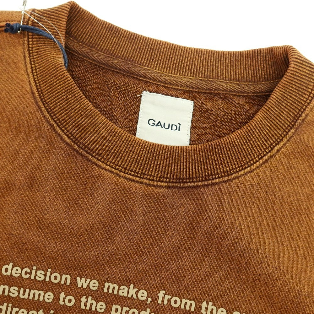 【新品】ガウディ GAUDI コットン クルーネック スウェット オレンジブラウン【 L 】【 状態ランクN 】【 メンズ 】