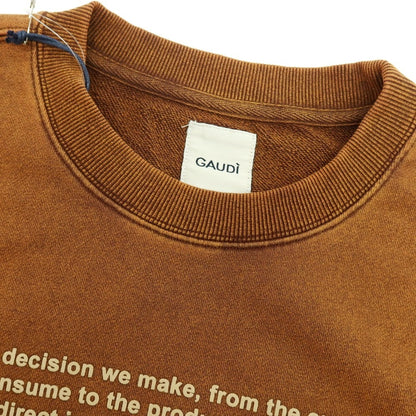 【新品】ガウディ GAUDI コットン クルーネック スウェット オレンジブラウン【 L 】【 状態ランクN 】【 メンズ 】