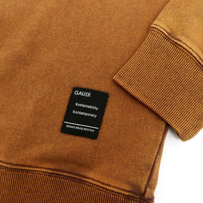 【新品】ガウディ GAUDI コットン スタンドカラー ハーフジップ スウェット オレンジブラウン【 L 】【 状態ランクN 】【 メンズ 】