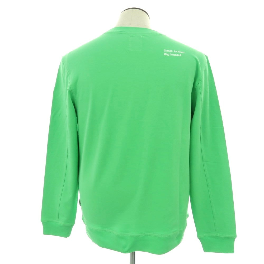 【新品】ガウディ GAUDI ストレッチ コットン 刺しゅうロゴ クルーネック スウェット ライトグリーン【 L 】【 状態ランクN 】【 メンズ 】