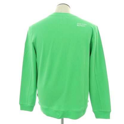 【新品】ガウディ GAUDI ストレッチ コットン 刺しゅうロゴ クルーネック スウェット ライトグリーン【 L 】【 状態ランクN 】【 メンズ 】