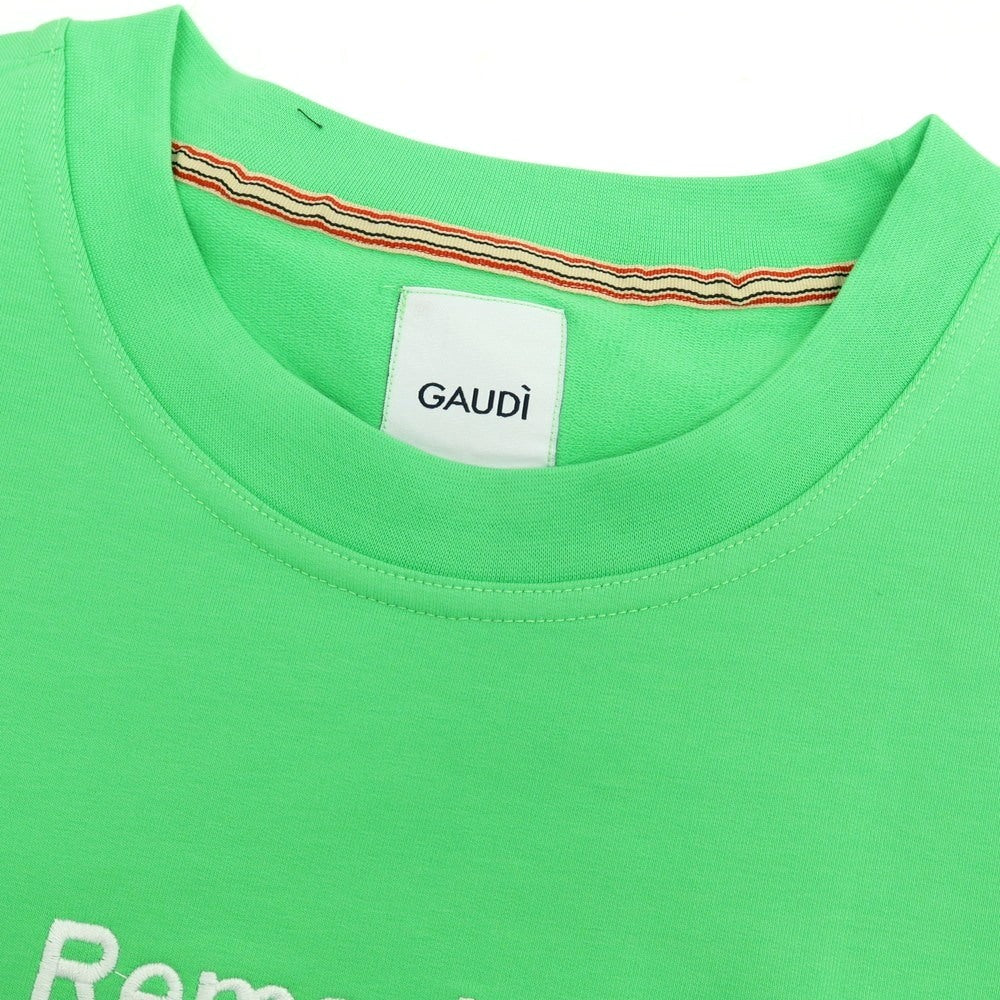 【新品】ガウディ GAUDI ストレッチ コットン 刺しゅうロゴ クルーネック スウェット ライトグリーン【 L 】【 状態ランクN 】【 メンズ 】