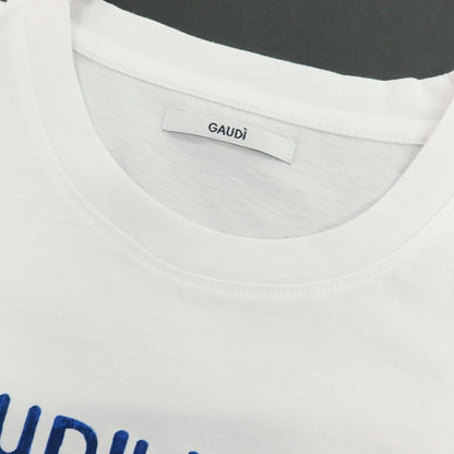【新品アウトレット】ガウディ GAUDI コットン クルーネック 半袖Ｔシャツ ホワイト【 L 】【 状態ランクN- 】【 メンズ 】