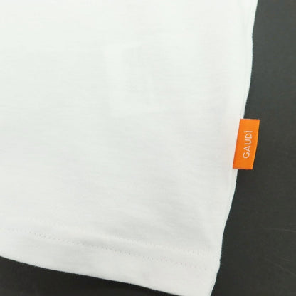 【新品】ガウディ GAUDI コットン クルーネック 半袖Ｔシャツ ホワイト【 L 】【 状態ランクN 】【 メンズ 】