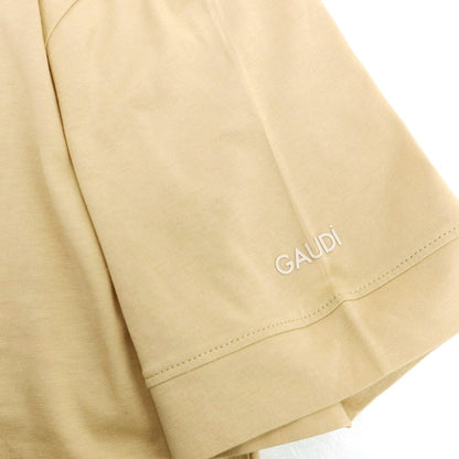 【新品】ガウディ GAUDI コットン クルーネック 半袖Ｔシャツ ベージュ【 L 】【 状態ランクN 】【 メンズ 】