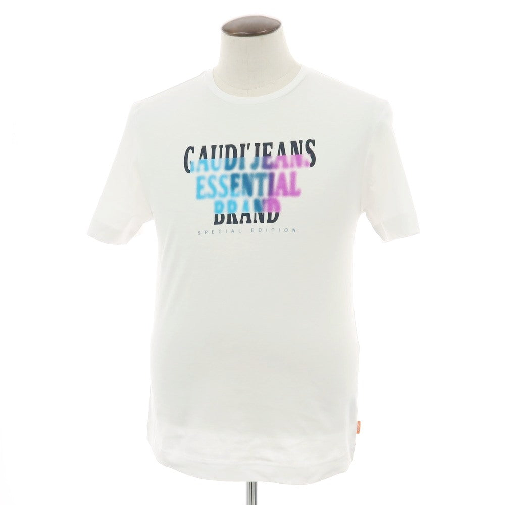 【新品アウトレット】ガウディ GAUDI コットン クルーネック 半袖Ｔシャツ ホワイト【 L 】【 状態ランクN- 】【 メンズ 】