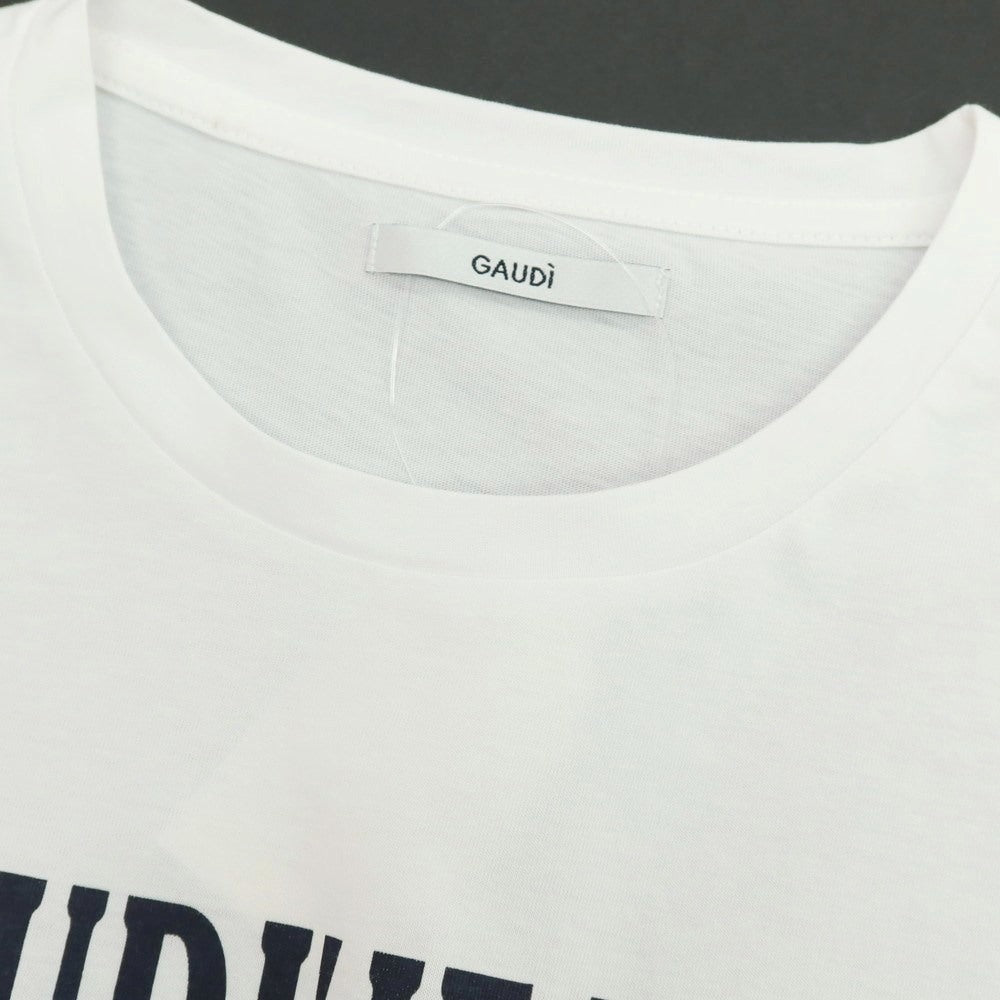 【新品アウトレット】ガウディ GAUDI コットン クルーネック 半袖Ｔシャツ ホワイト【 L 】【 状態ランクN- 】【 メンズ 】