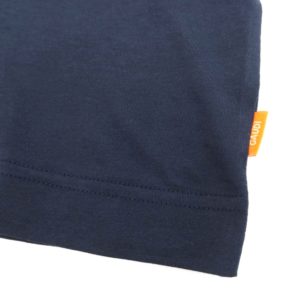 【新品アウトレット】ガウディ GAUDI コットン クルーネック 半袖Ｔシャツ ネイビー【 L 】【 状態ランクN- 】【 メンズ 】