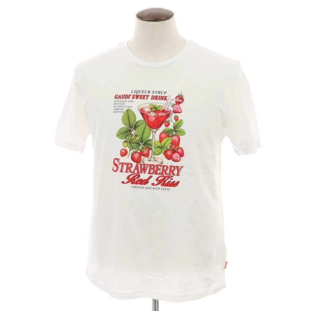 【新品アウトレット】ガウディ GAUDI コットン クルーネック 半袖Ｔシャツ ホワイト【サイズL】【 状態ランクN- 】【 メンズ 】[DPD]
