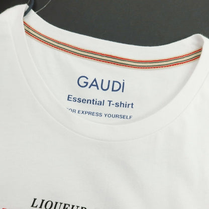 【新品アウトレット】ガウディ GAUDI コットン クルーネック 半袖Ｔシャツ ホワイト【 L 】【 状態ランクN- 】【 メンズ 】
