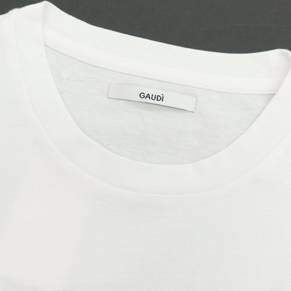 【新品】ガウディ GAUDI コットン クルーネック 半袖Ｔシャツ ホワイト【 L 】【 状態ランクN 】【 メンズ 】
