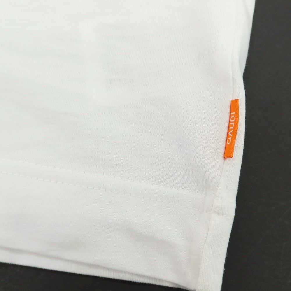 【新品】ガウディ GAUDI コットン クルーネック 半袖Ｔシャツ ホワイト【 L 】【 状態ランクN 】【 メンズ 】