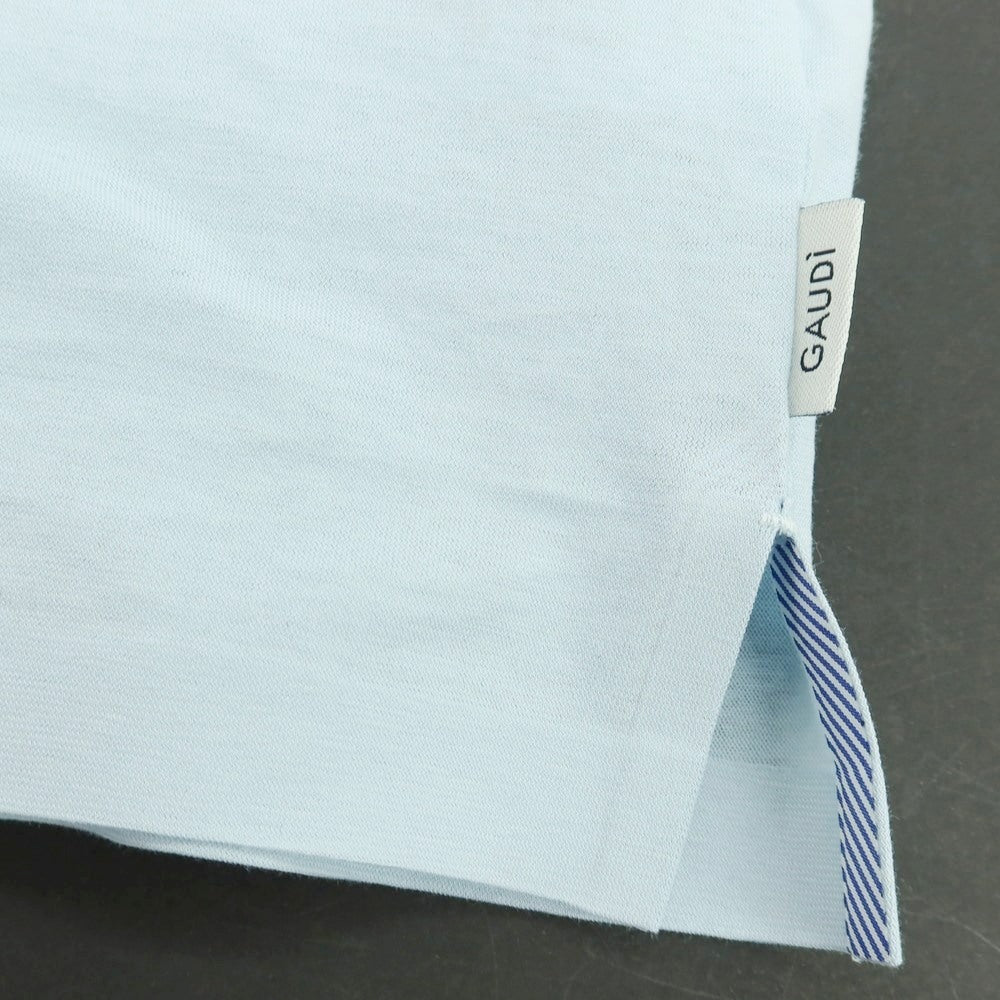 【新品】ガウディ GAUDI コットン クルーネック 半袖Ｔシャツ ライトブルー【 L 】【 状態ランクN 】【 メンズ 】