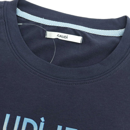 【新品】ガウディ GAUDI コットンポリウレタン クルーネック 半袖Ｔシャツ ネイビー【 L 】【 状態ランクN 】【 メンズ 】