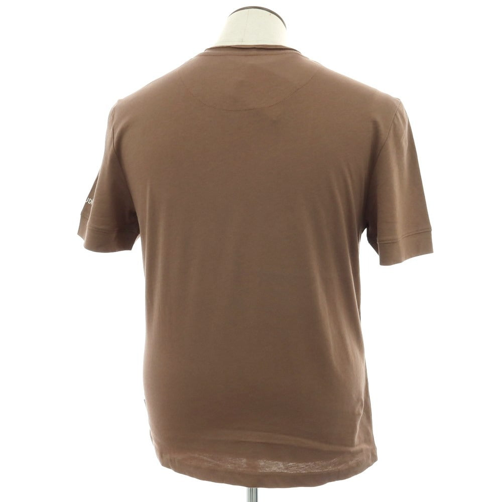 【新品】ガウディ GAUDI コットン Vネック 半袖Ｔシャツ ブラウン【 L 】【 状態ランクN 】【 メンズ 】