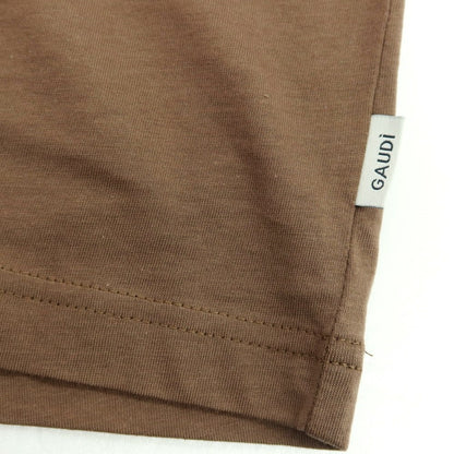【新品】ガウディ GAUDI コットン Vネック 半袖Ｔシャツ ブラウン【 L 】【 状態ランクN 】【 メンズ 】