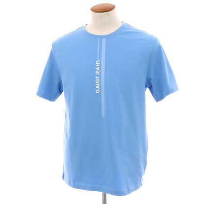 【新品】ガウディ GAUDI コットンポリウレタン クルーネック 半袖Ｔシャツ ライトブルー【 M 】【 状態ランクN 】【 メンズ 】