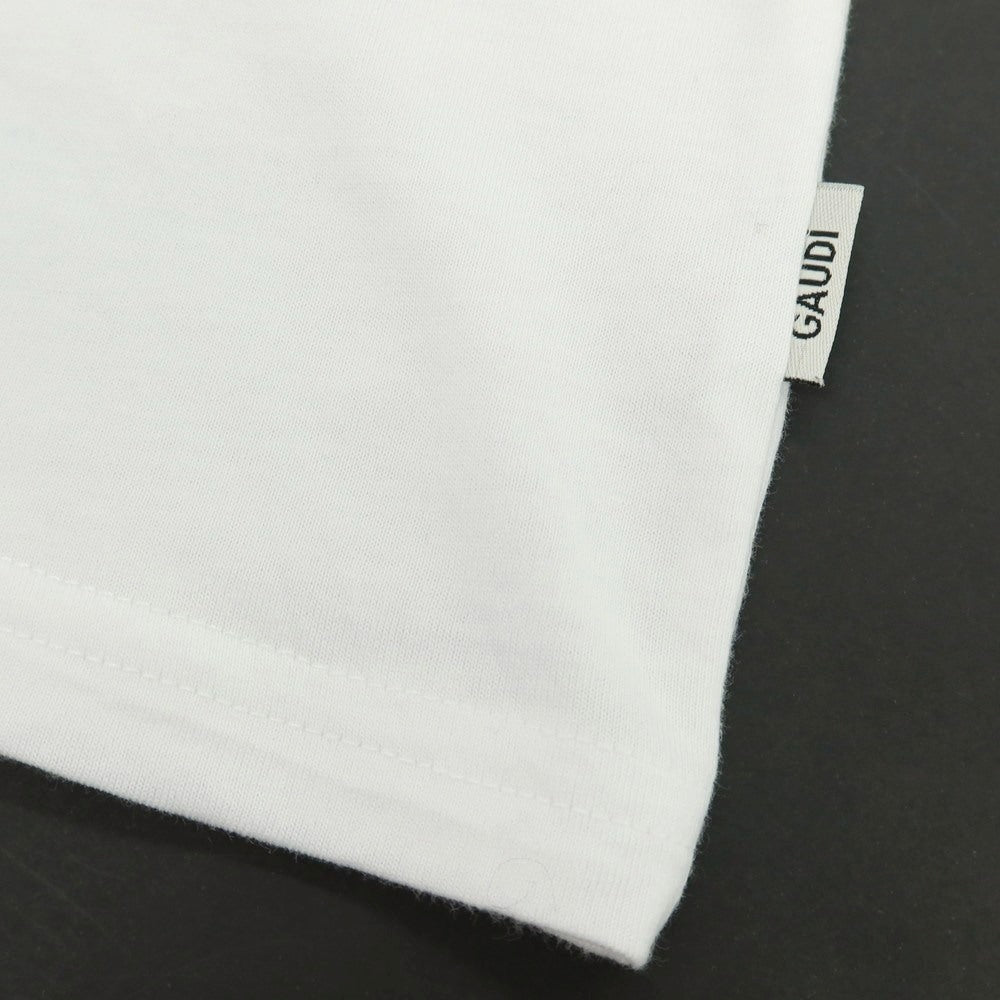 【新品】ガウディ GAUDI コットン クルーネック 半袖Ｔシャツ ホワイト【 L 】【 状態ランクN 】【 メンズ 】