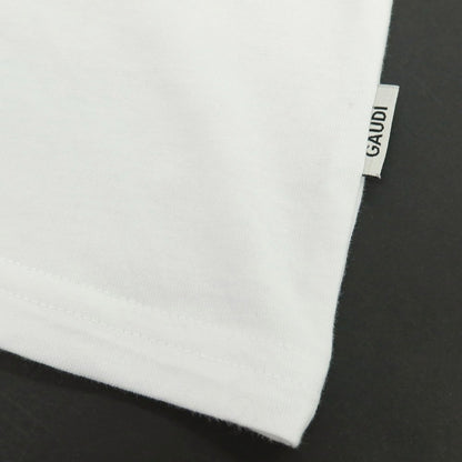 【新品】ガウディ GAUDI コットン クルーネック 半袖Ｔシャツ ホワイト【 L 】【 状態ランクN 】【 メンズ 】