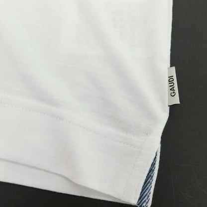 【新品】ガウディ GAUDI コットンモダール Vネック フェイクポケット 半袖Ｔシャツ ホワイト【 L 】【 状態ランクN 】【 メンズ 】