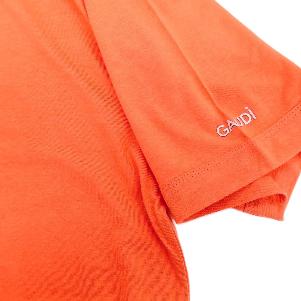 【新品】ガウディ GAUDI コットンモダール クルーネック 半袖Ｔシャツ オレンジ【サイズL】【 状態ランクN 】【 メンズ 】[DPD]