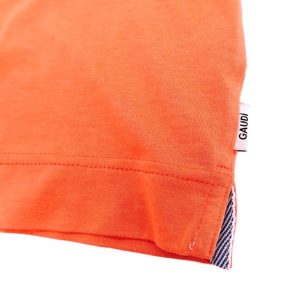 【新品】ガウディ GAUDI コットンモダール クルーネック 半袖Ｔシャツ オレンジ【 L 】【 状態ランクN 】【 メンズ 】