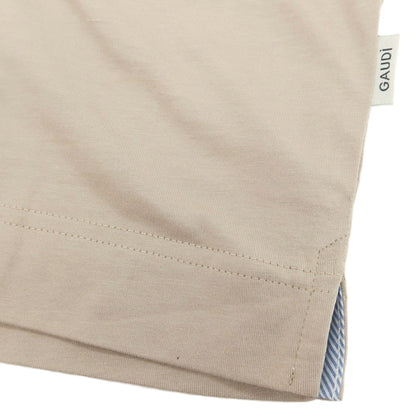【新品】ガウディ GAUDI コットン 半袖Ｔシャツ ベージュ【 L 】【 状態ランクN 】【 メンズ 】