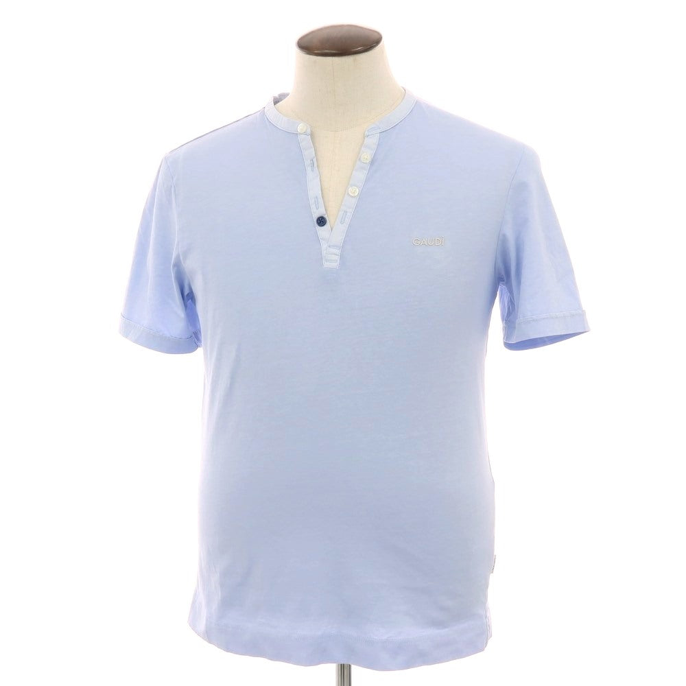 【新品】ガウディ GAUDI コットン 半袖Ｔシャツ ライトブルー【 L 】【 状態ランクN 】【 メンズ 】