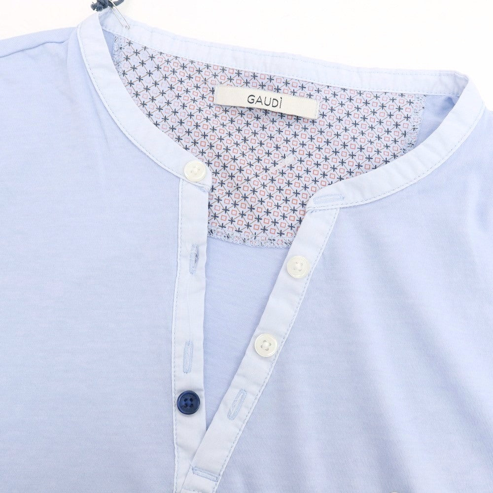 【新品】ガウディ GAUDI コットン 半袖Ｔシャツ ライトブルー【 L 】【 状態ランクN 】【 メンズ 】
