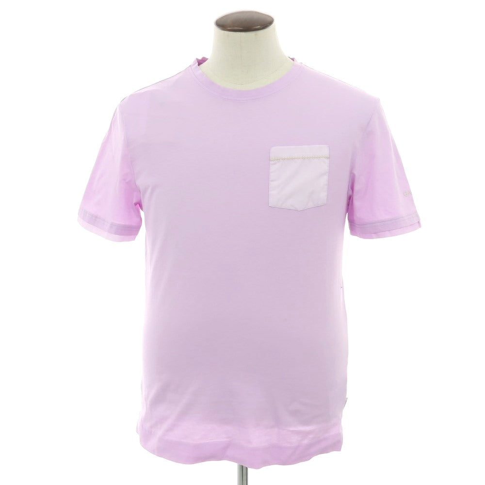 【新品アウトレット】ガウディ GAUDI コットン クルーネック ポケット 半袖Ｔシャツ ピンクラベンダー【 L 】【 状態ランクN- 】【 メンズ 】