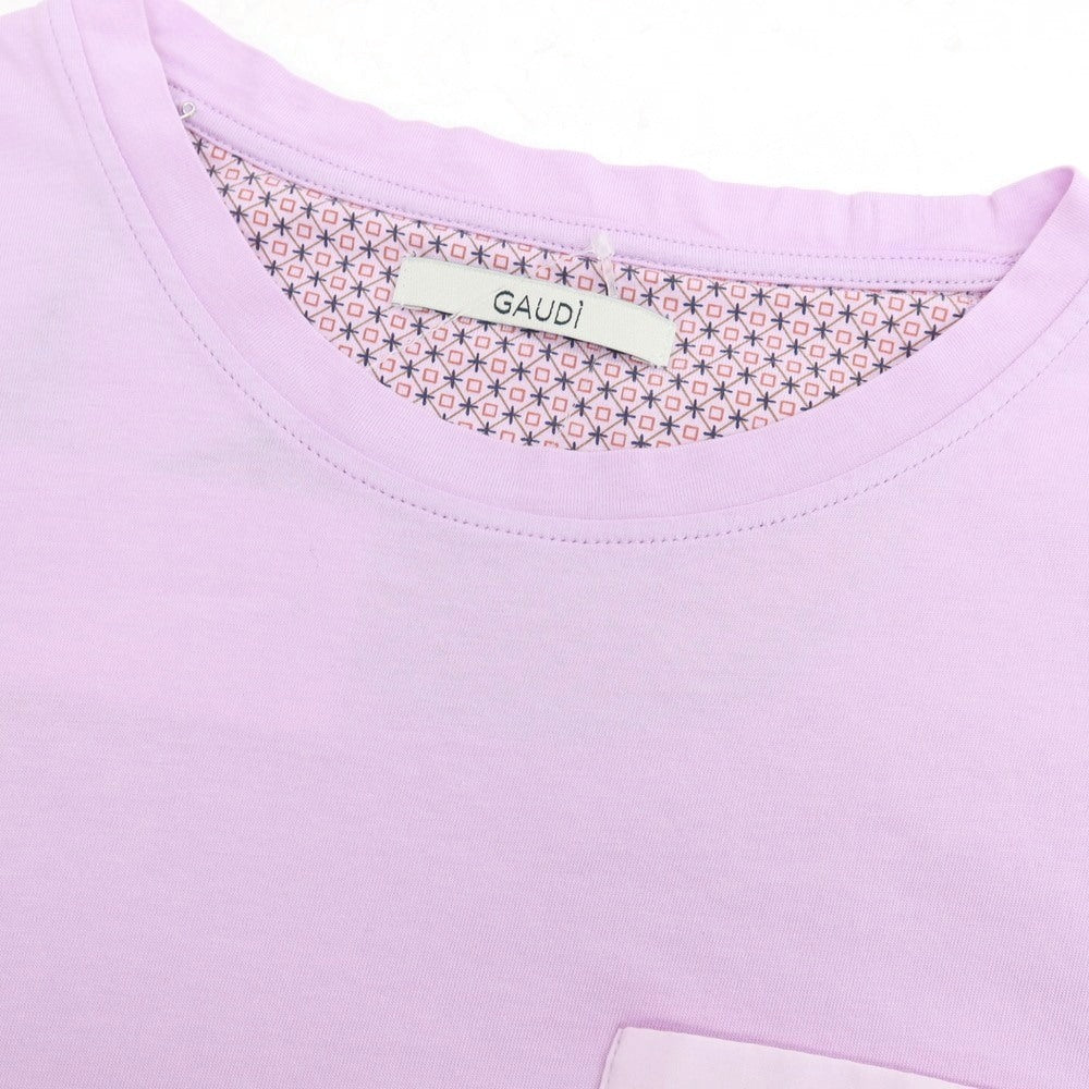 【新品アウトレット】ガウディ GAUDI コットン クルーネック ポケット 半袖Ｔシャツ ピンクラベンダー【 L 】【 状態ランクN- 】【 メンズ 】