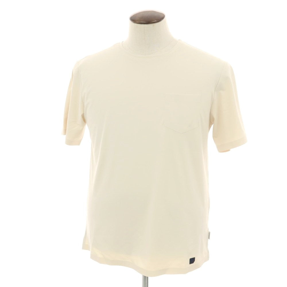 【新品アウトレット】ガウディ GAUDI ナイロンジャージー ガウディテック クルーネック ポケット 半袖Ｔシャツ ライトベージュ【 L 】【 状態ランクN- 】【 メンズ 】