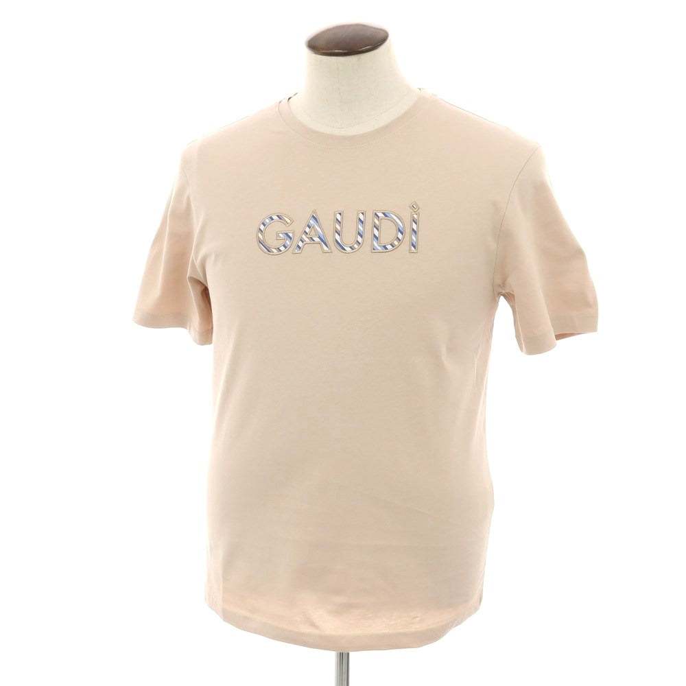 【新品アウトレット】ガウディ GAUDI コットン クルーネック 半袖Ｔシャツ ベージュ【 L 】【 状態ランクN- 】【 メンズ 】