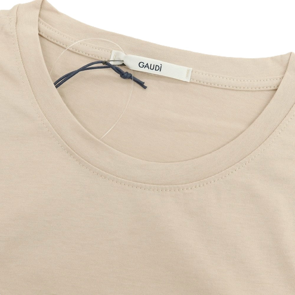 【新品アウトレット】ガウディ GAUDI コットン クルーネック 半袖Ｔシャツ ベージュ【 L 】【 状態ランクN- 】【 メンズ 】
