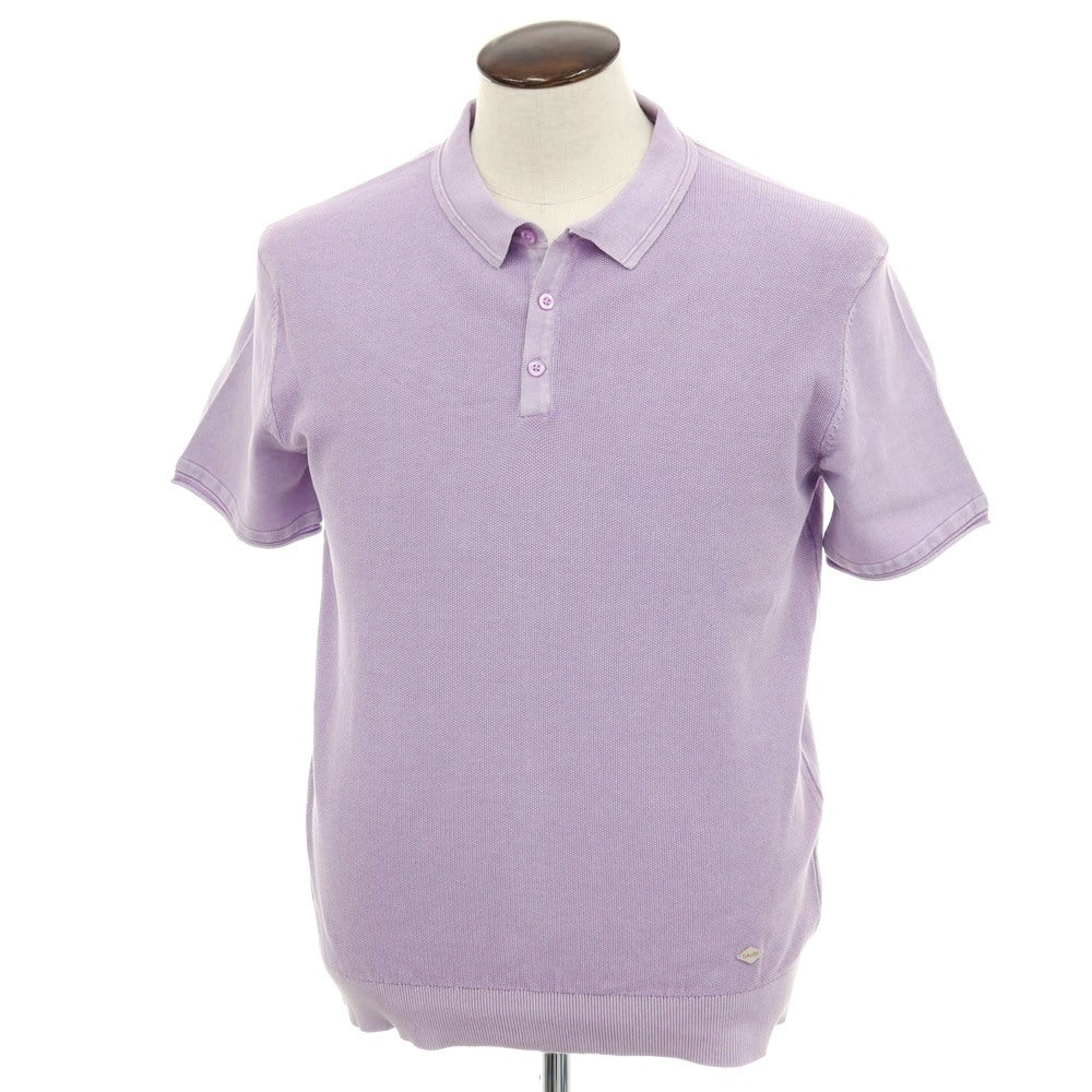 【新品】ガウディ GAUDI コットン 半袖 ポロニット ライトパープル【 L 】【 状態ランクN 】【 メンズ 】