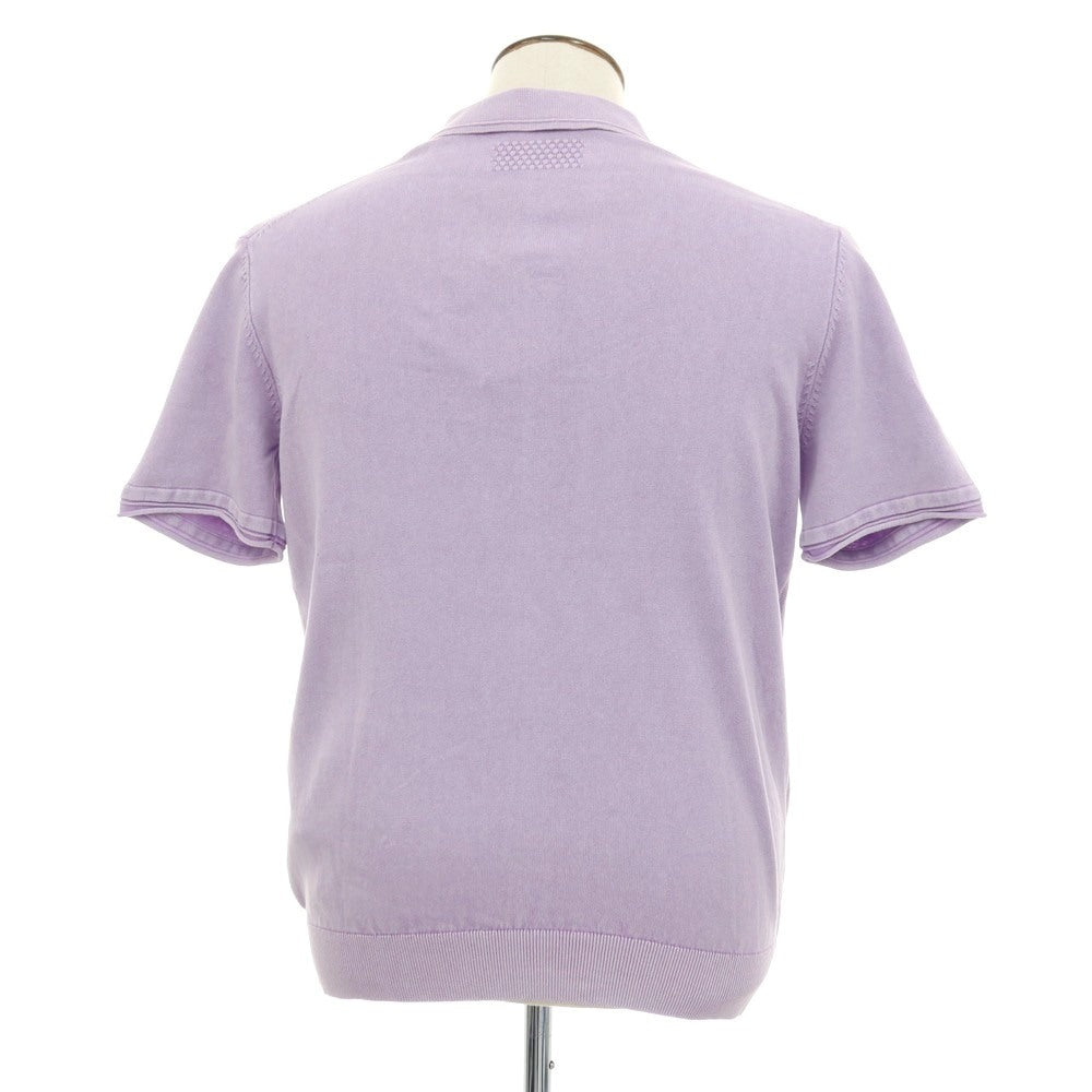 【新品】ガウディ GAUDI コットン 半袖 ポロニット ライトパープル【 L 】【 状態ランクN 】【 メンズ 】