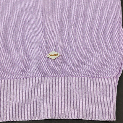 【新品】ガウディ GAUDI コットン 半袖 ポロニット ライトパープル【 L 】【 状態ランクN 】【 メンズ 】