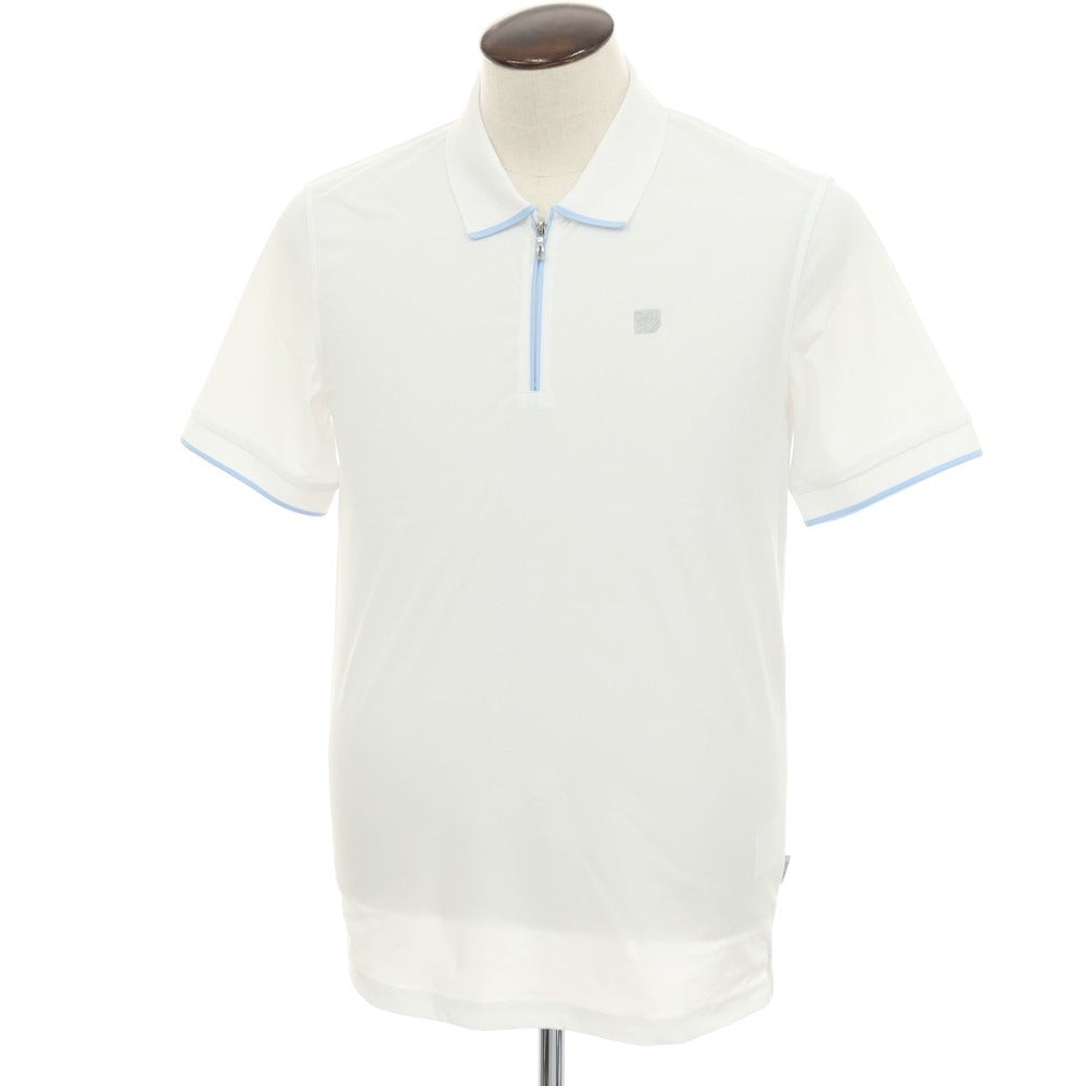 【新品アウトレット】ガウディ GAUDI ナイロンポリウレタン ガウディテック ハーフジップ 半袖ポロシャツ ホワイト【 L 】【 状態ランクN- 】【 メンズ 】