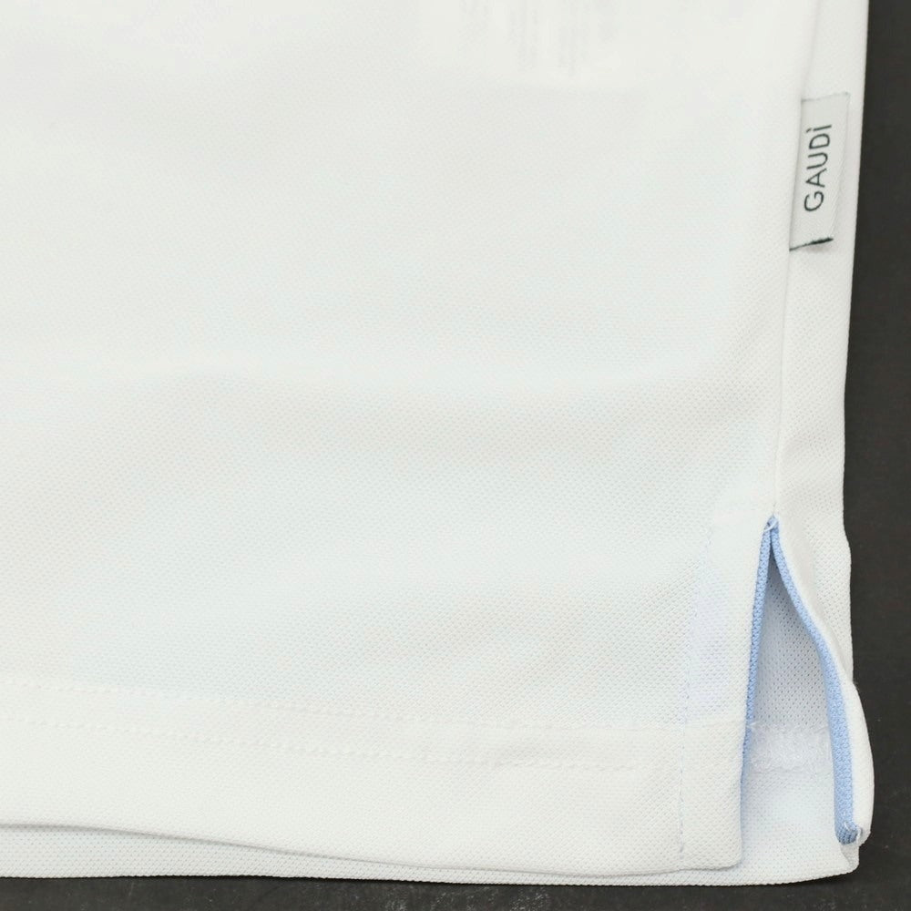 【新品アウトレット】ガウディ GAUDI ナイロンポリウレタン ガウディテック ハーフジップ 半袖ポロシャツ ホワイト【 L 】【 状態ランクN- 】【 メンズ 】