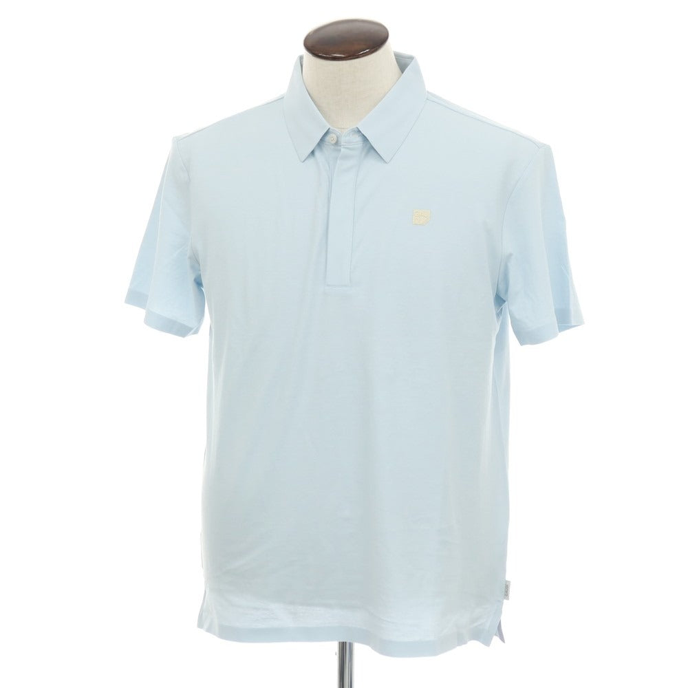 【新品アウトレット】ガウディ GAUDI コットン 比翼仕立て 半袖ポロシャツ ライトブルー【 L 】【 状態ランクN- 】【 メンズ 】