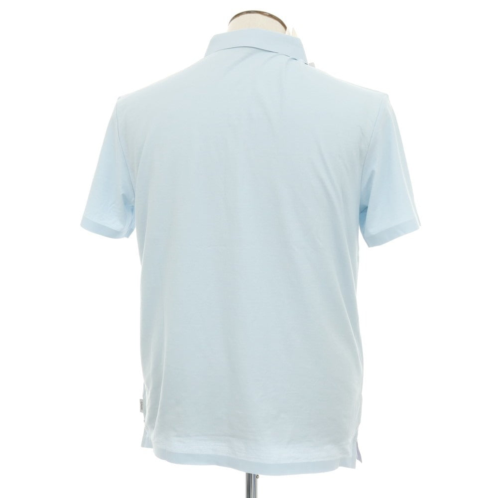【新品アウトレット】ガウディ GAUDI コットン 比翼仕立て 半袖ポロシャツ ライトブルー【 L 】【 状態ランクN- 】【 メンズ 】