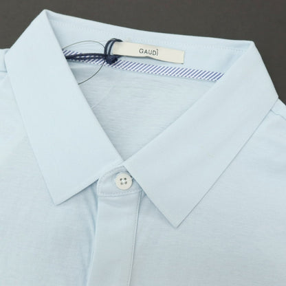 【新品アウトレット】ガウディ GAUDI コットン 比翼仕立て 半袖ポロシャツ ライトブルー【 L 】【 状態ランクN- 】【 メンズ 】