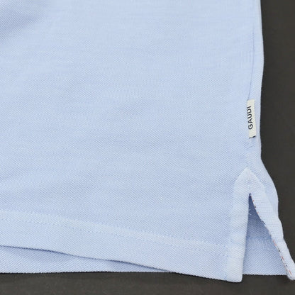 【新品】ガウディ GAUDI コットン 鹿の子 半袖ポロシャツ ライトブルー【 L 】【 状態ランクN 】【 メンズ 】