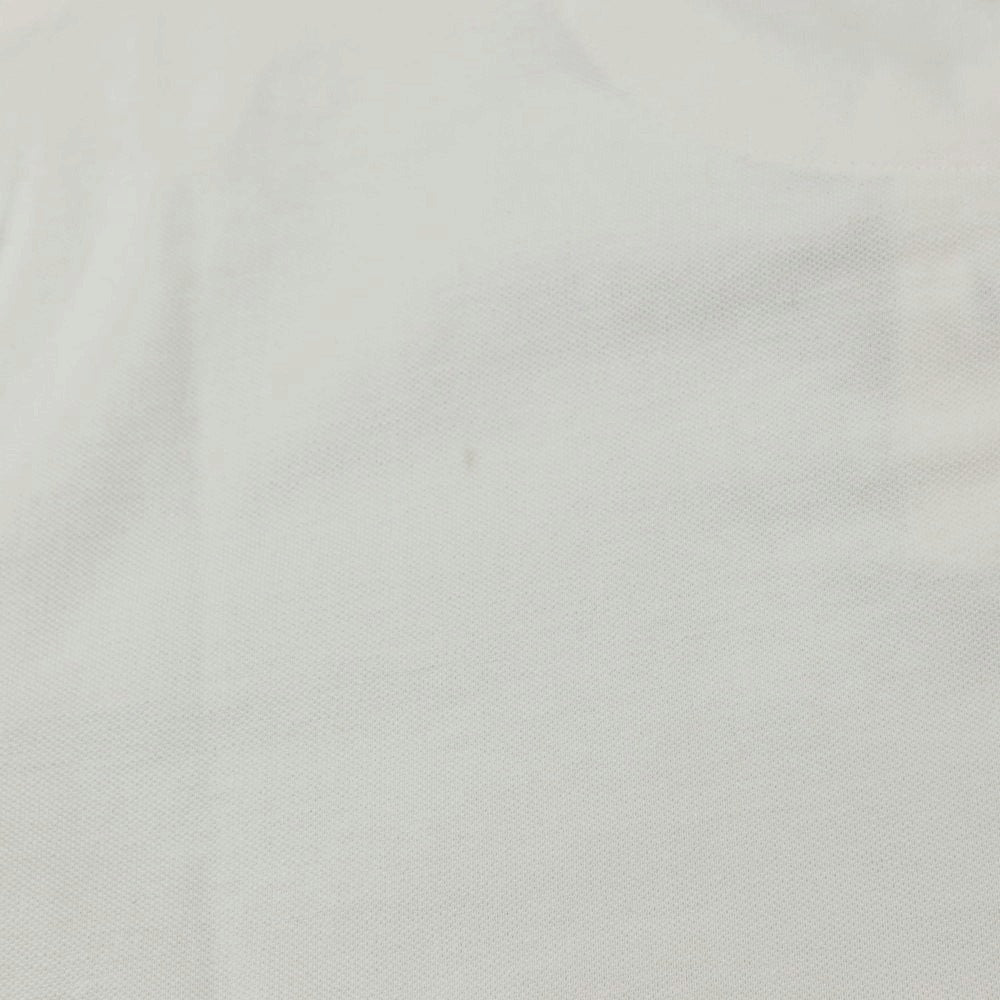 【新品アウトレット】ガウディ GAUDI コットン 鹿の子 半袖ポロシャツ ホワイトxブルー【 L 】【 状態ランクN- 】【 メンズ 】