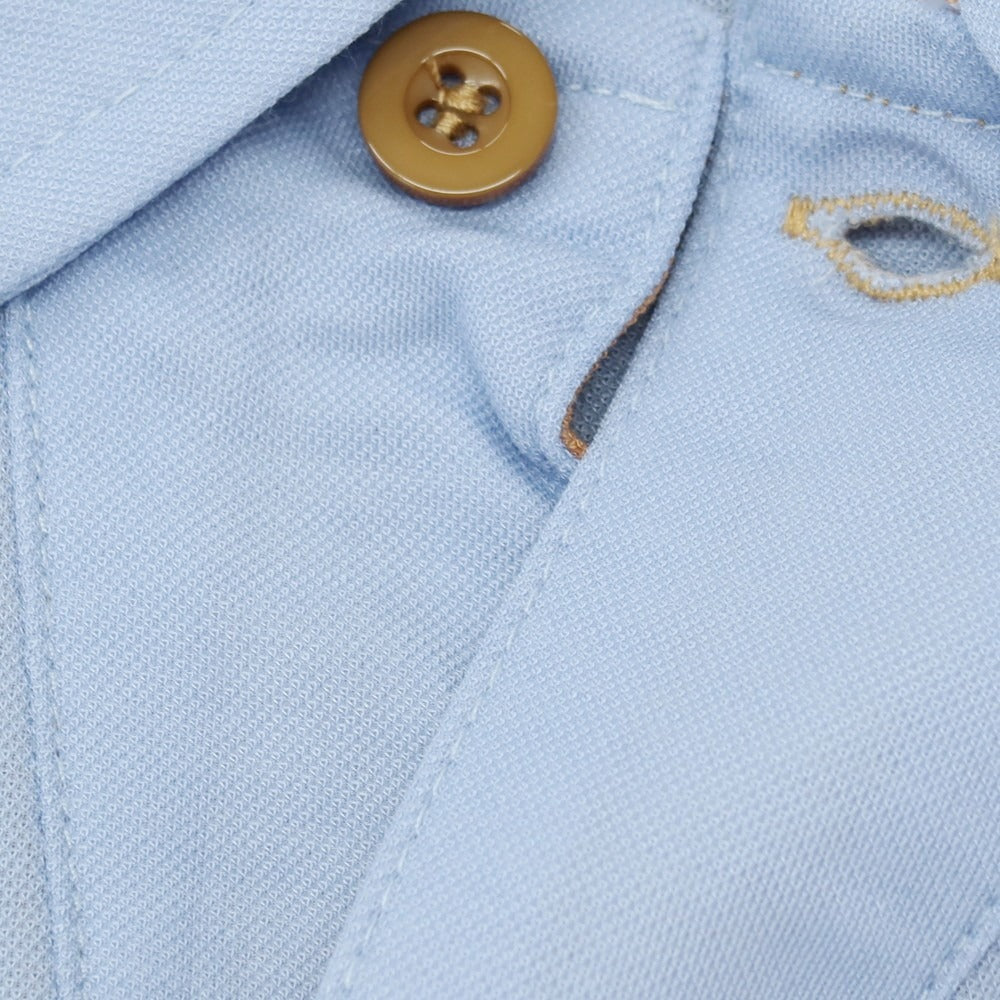 【新品】ガウディ GAUDI レーヨンナイロン 半袖ポロシャツ ライトブルー【 L 】【 状態ランクN 】【 メンズ 】