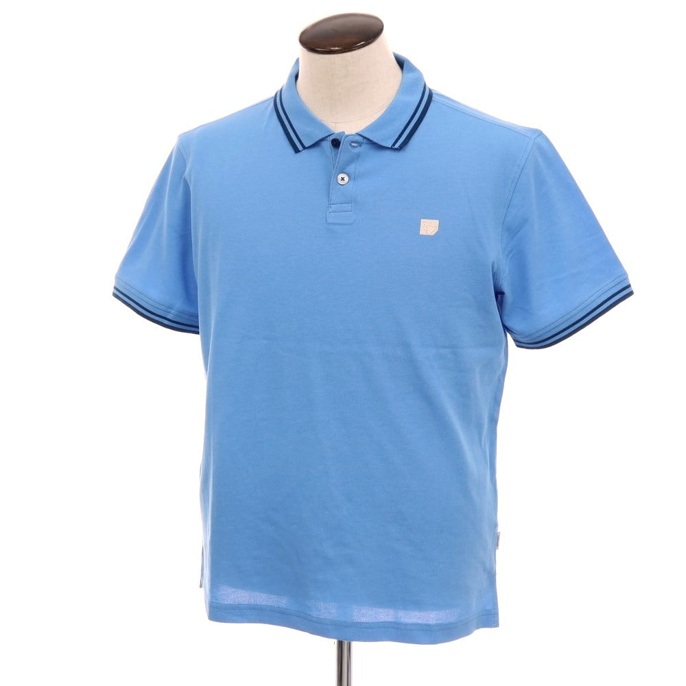 【新品】ガウディ GAUDI コットン 鹿の子 半袖ポロシャツ ライトブルー【 L 】【 状態ランクN 】【 メンズ 】