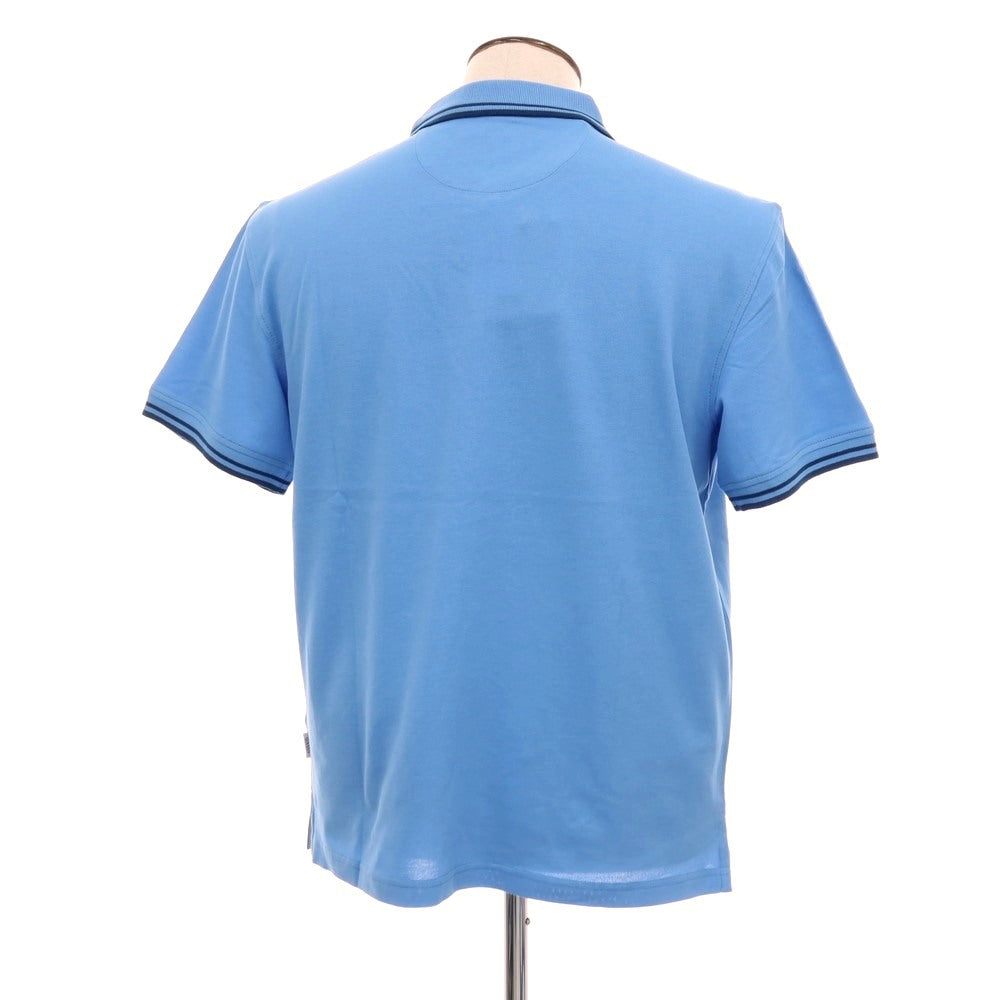 【新品】ガウディ GAUDI コットン 鹿の子 半袖ポロシャツ ライトブルー【 L 】【 状態ランクN 】【 メンズ 】